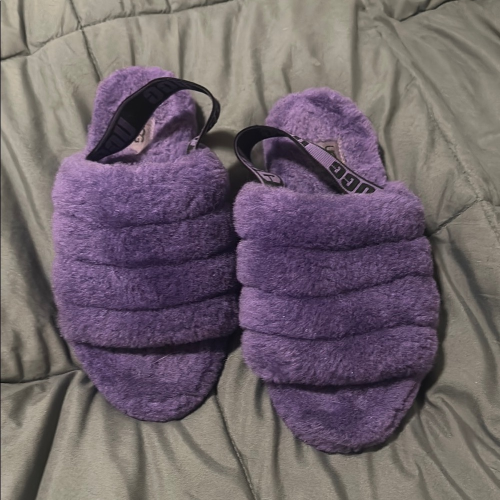 UGG Purple Fluffy Slippers